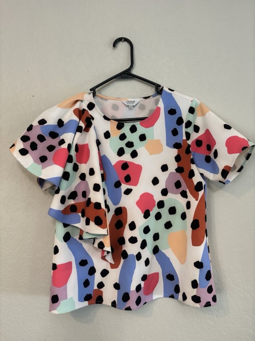 Crosby by Mollie Burch Women's XS Artsy Polka Dot Colorful Top